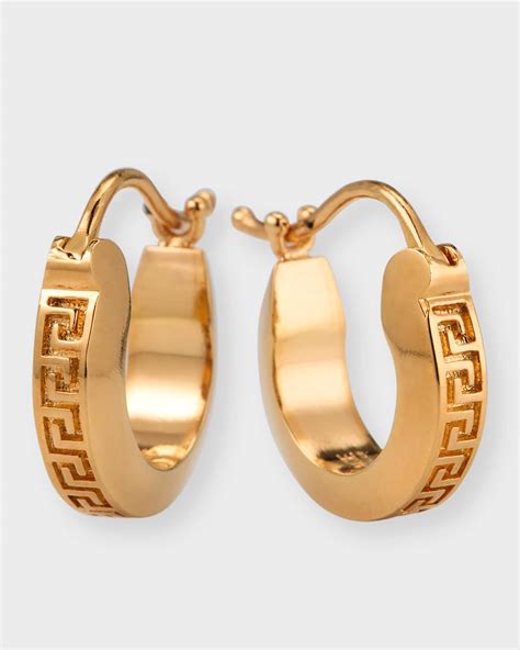 versace greca hoop earrings|versace enamel earrings.